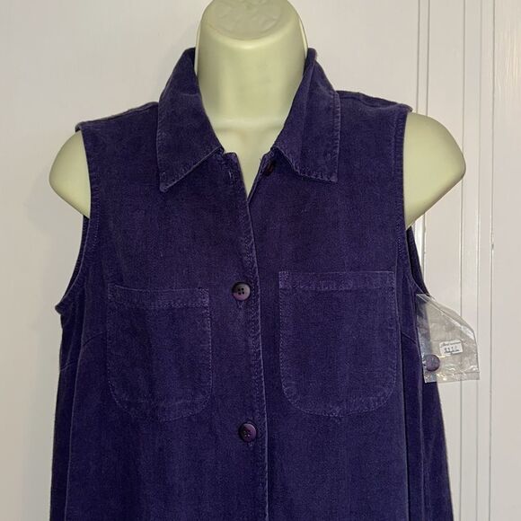 NWT vintage Russ Berens purple linen sleeveless button front maxi dress - Picture 2 of 9